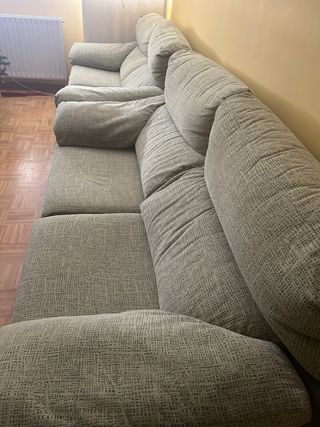 2 Sofas 3 + 2 de tela en tonos verdes