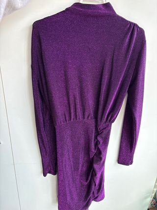 Vestido Morado Brillo Fiesta ideal nochevieja.