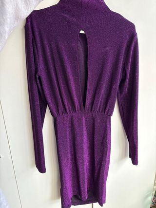 Vestido Morado Brillo Fiesta ideal nochevieja.