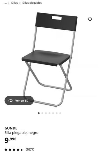 Silla plegable negra Ikea