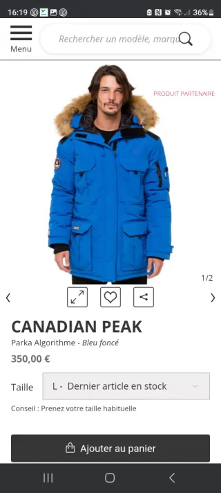 Parka Chaquetón Canadian Peak Azul