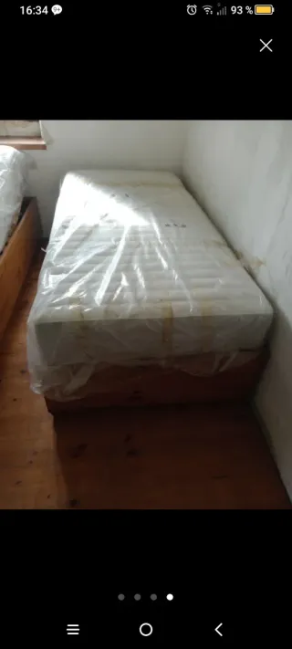 Base de cama de madera articulada manual + colchón