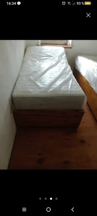 Base de cama de madera articulada manual + colchón