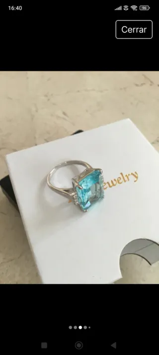 Anillo Plata Piedra Azul