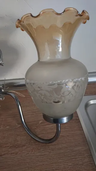 Apliques de pared color plata y cristal