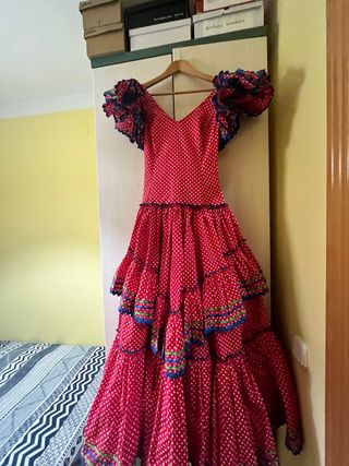 Vestido Flamenca Rojo Lunares