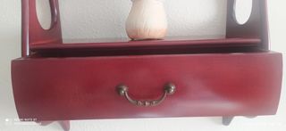 (VINTAGE-PERFECETA) ESTANTERIA DE PARED EN MADERA