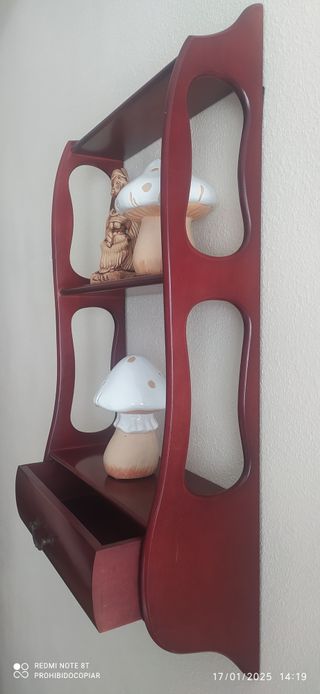 (VINTAGE-PERFECETA) ESTANTERIA DE PARED EN MADERA