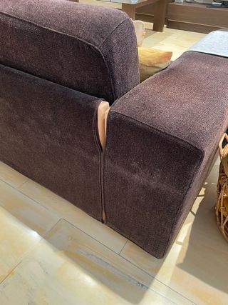 Sofá marrón 3-4 plazas tela