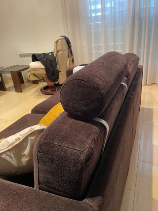 Sofá marrón 3-4 plazas tela