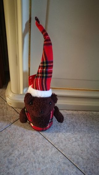 Orsetto marrone ferma porte a quadri