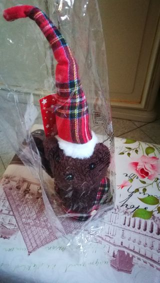 Orsetto marrone ferma porte a quadri