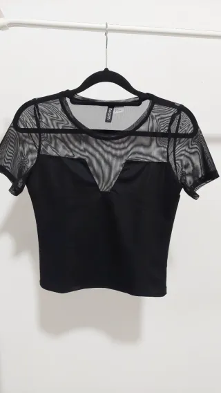 Top de malla negro