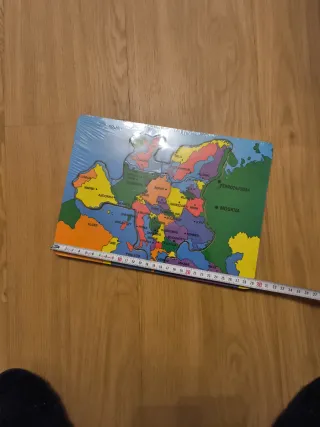 Puzzle mapa Europa infantil madera colores