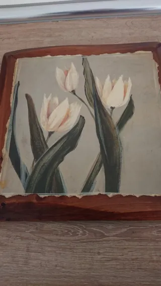 Cuadros de tulipanes en madera