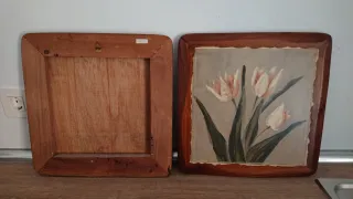 Cuadros de tulipanes en madera