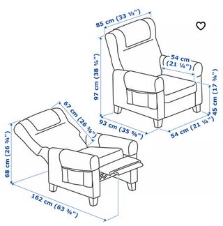 Sillón reclinable de tela gris