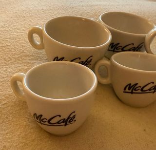 Juego 4 Tazas McCafé Porcelana Blanca