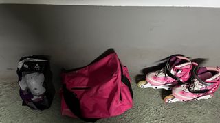 Patines en línea niña, bolsa y protecciones.