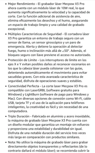 Grabador Láser X3 Pro 10W