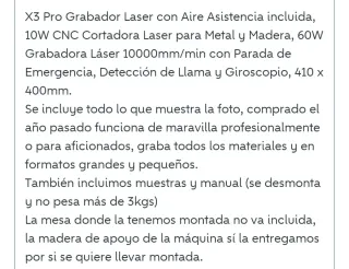 Grabador Láser X3 Pro 10W