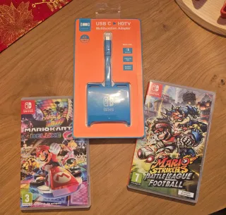 2 juegos Nintendo Switch + regalo USB HDTV 4K