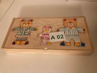 Juego de figuras de osos de madera tipo puzzle