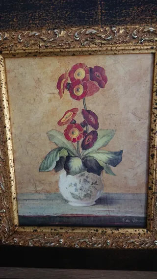 Set 3 Cuadros Flores Vintage