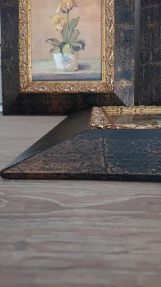 Set 3 Cuadros Flores Vintage