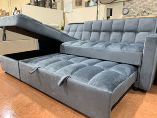 Sofá Cama Chaise Longue 210cm Gris