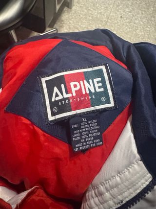 Chaqueta Impermeable Retro Alpine Azul/Rojo