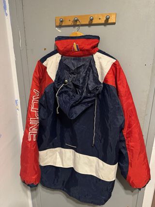 Chaqueta Impermeable Retro Alpine Azul/Rojo