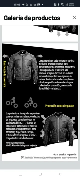Chaqueta de cuero negra para moto
