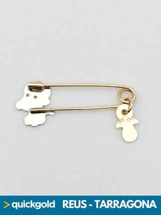 040-07-00430 AGUJA ORO DE 18K BEBE CON CHUPETE