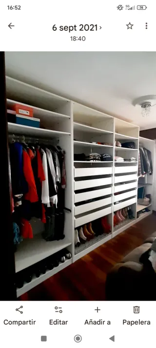 Vestidor modular blanco y negro