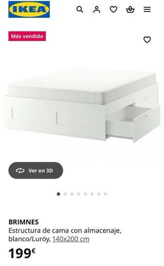 Estructura Cama IKEA 190x200 brimnes
