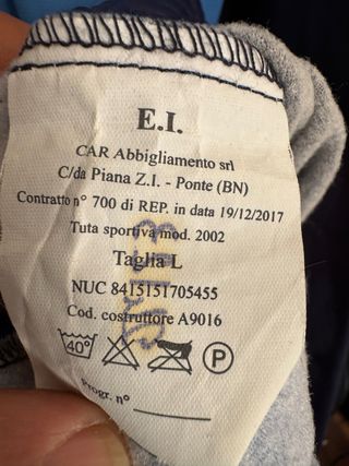 Tuta sportiva Esercito Italiano anni '90