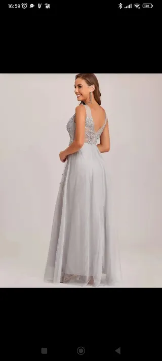 Vestido de fiesta plateado.Rebajadooo