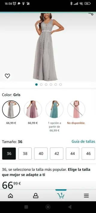 Vestido de fiesta plateado.Rebajadooo