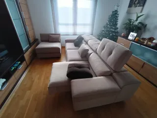 Sofá chaise longue Qsofas Gris