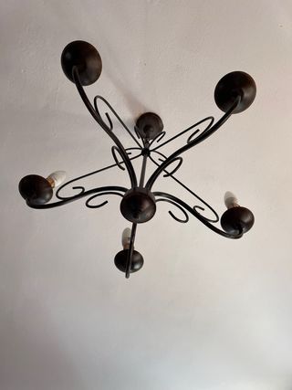 Lámpara de techo forja negra