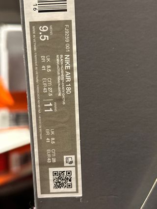 Nike Air Max 180 Negras Talla 43