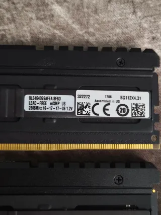 Crucial Ballistix DDR4 2x4GB 2666MHz RAM