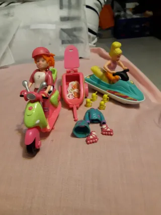 Moto y sidecar,moto acuática,accesorio poly pocket