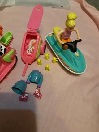 Moto y sidecar,moto acuática,accesorio poly pocket