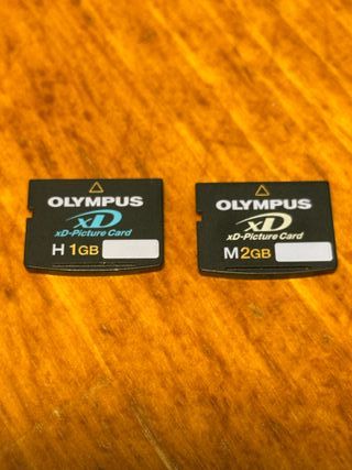 Lote de 2 Tarjetas XD Picture Card 1GB H+ 2GB M