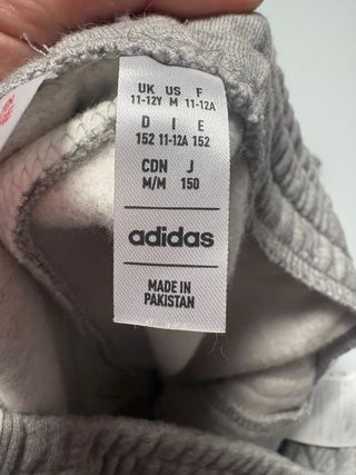 Pantalón Adidas Gris Talla 11/12