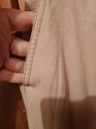 Pantalón Zara Mujer Beige Ancho