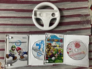 Mario Kart + Mario Party 8 con volante Wii