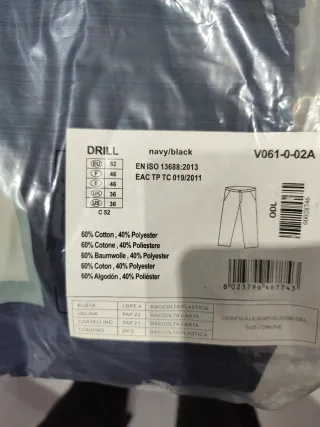 5 Pantalones de trabajo Cofra talla 46